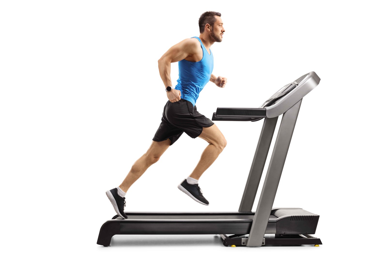 man running on treadmill