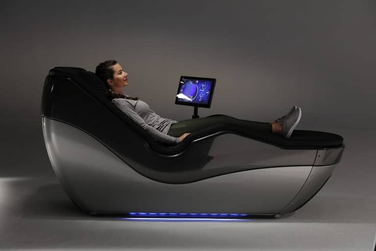 Relaxing in a HydroMassage Lounge