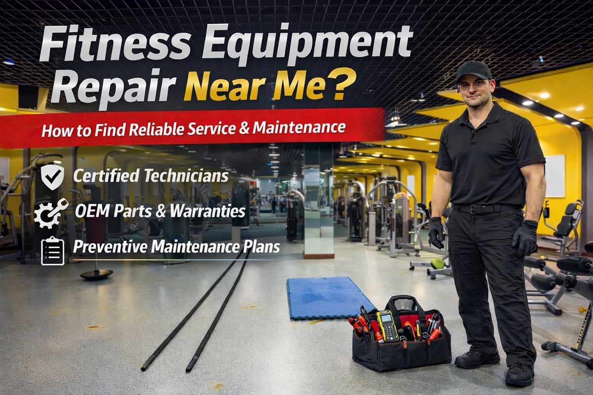 Service Tech standing in a gym with tool bag