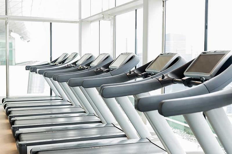 Line of treadmills