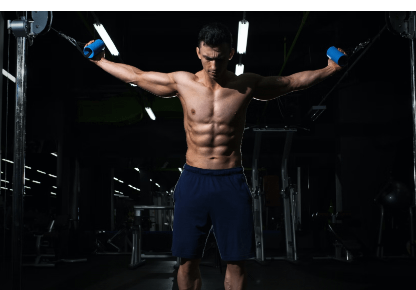 man using strength equipment