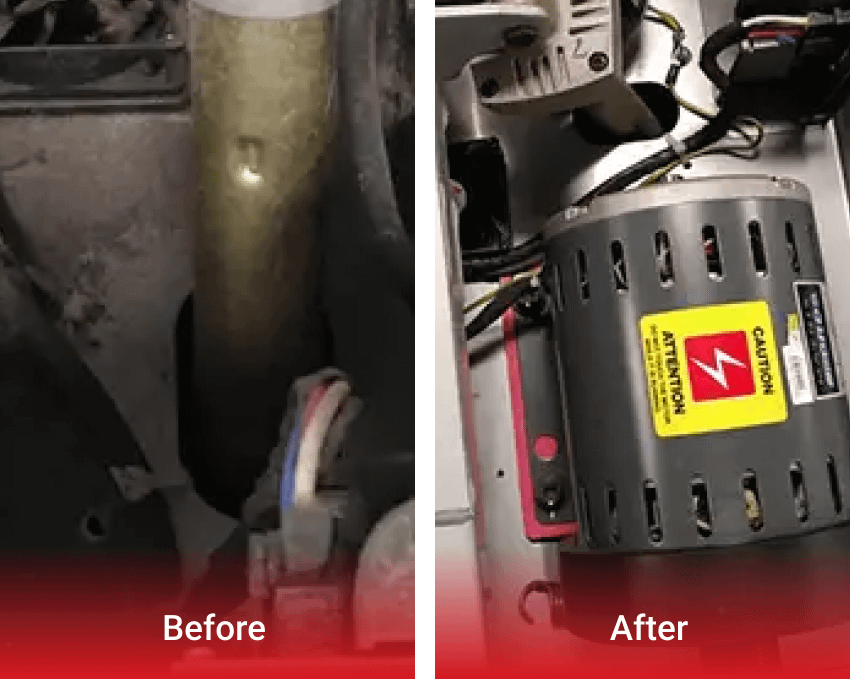 Before and after fitness equipment preventive maintenance