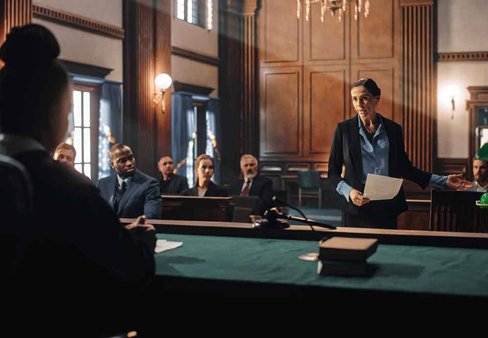 Lawyer in court